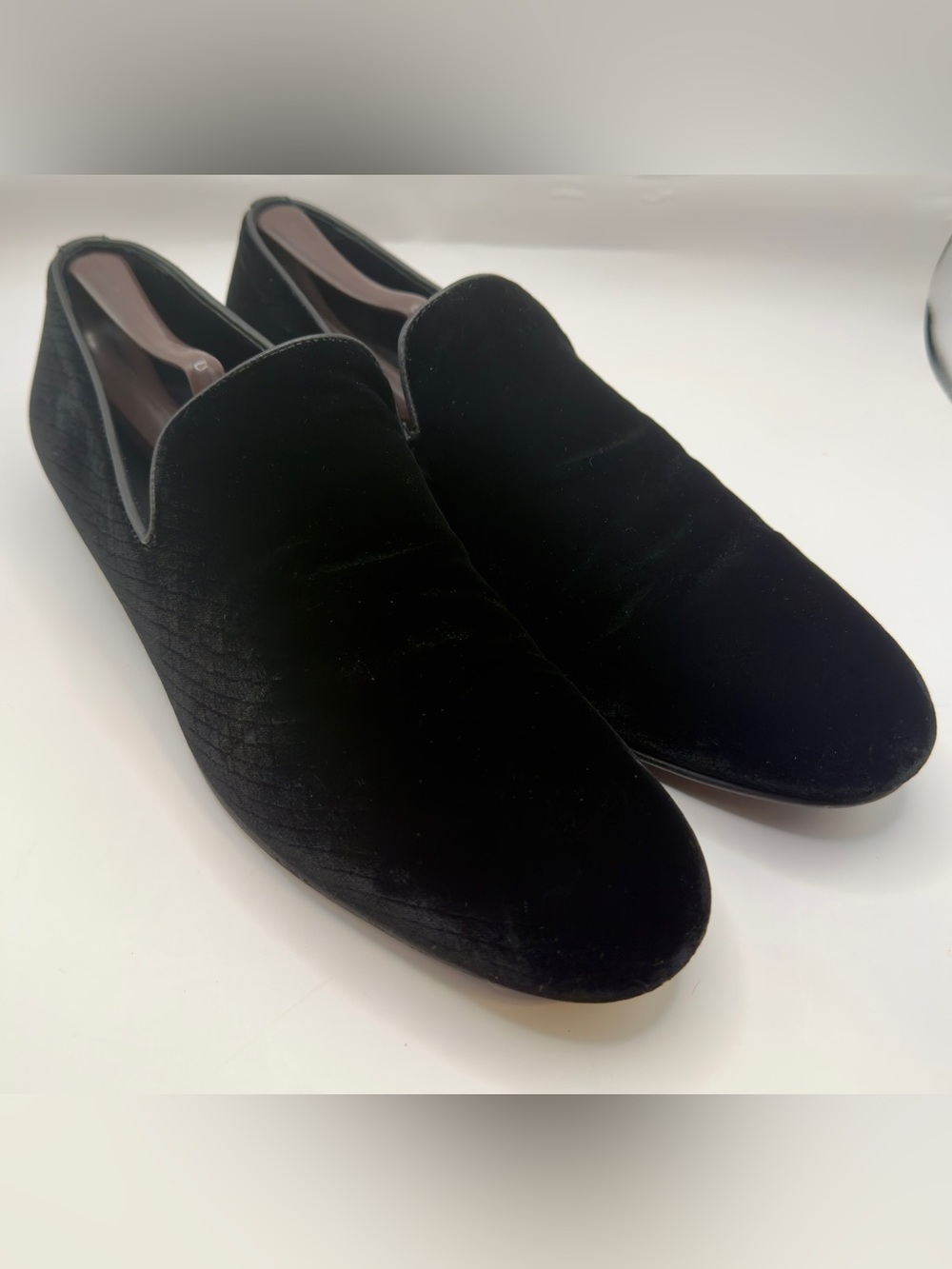 Jimmy Choo black velvet loafers Sz 11